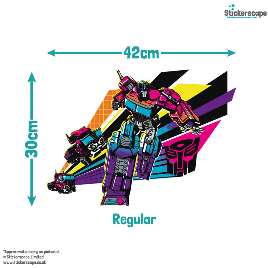 halftone optimus prime wall sticker regular size guide