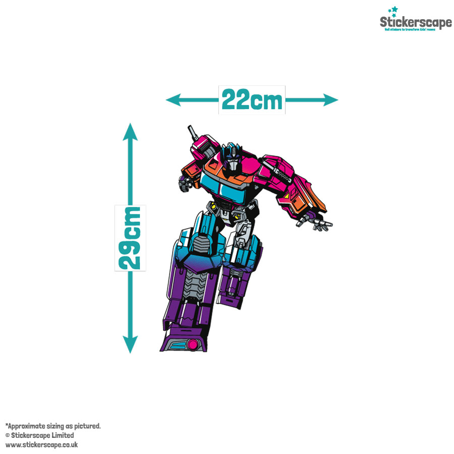 halftone transformers stickaround size guide of optimus prime