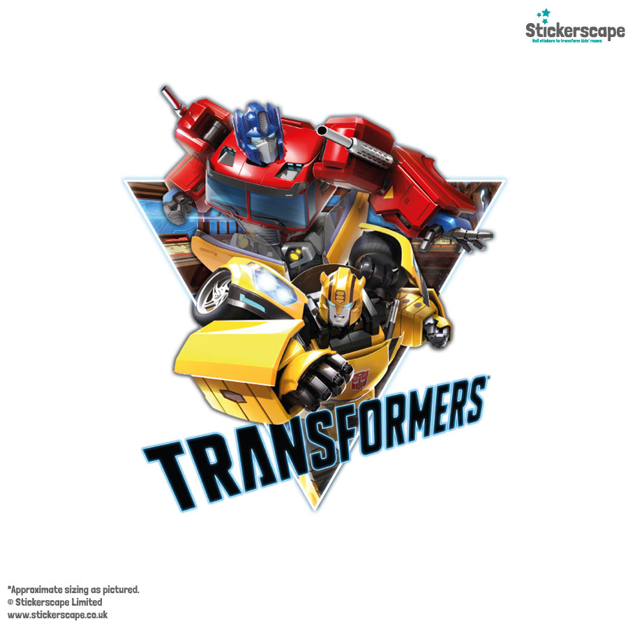 Transformers triangle wall sticker shown on a white background