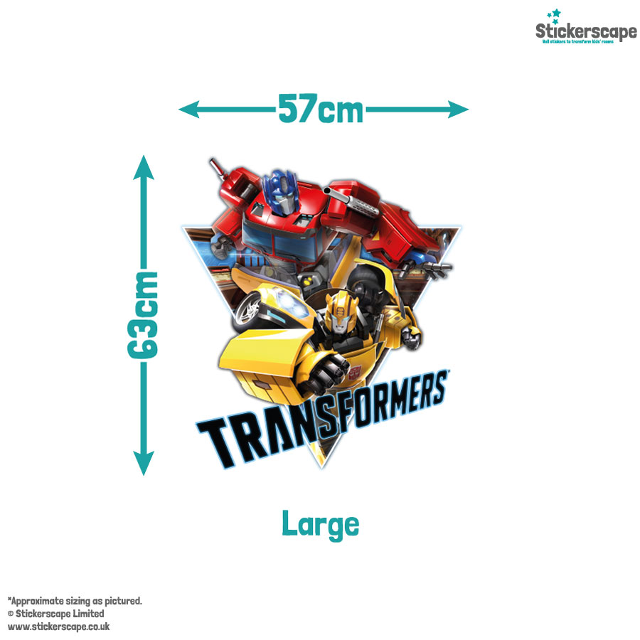 Transformers triangle wall sticker large size guide