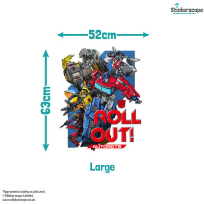 Transformers roll out wall sticker large size guide
