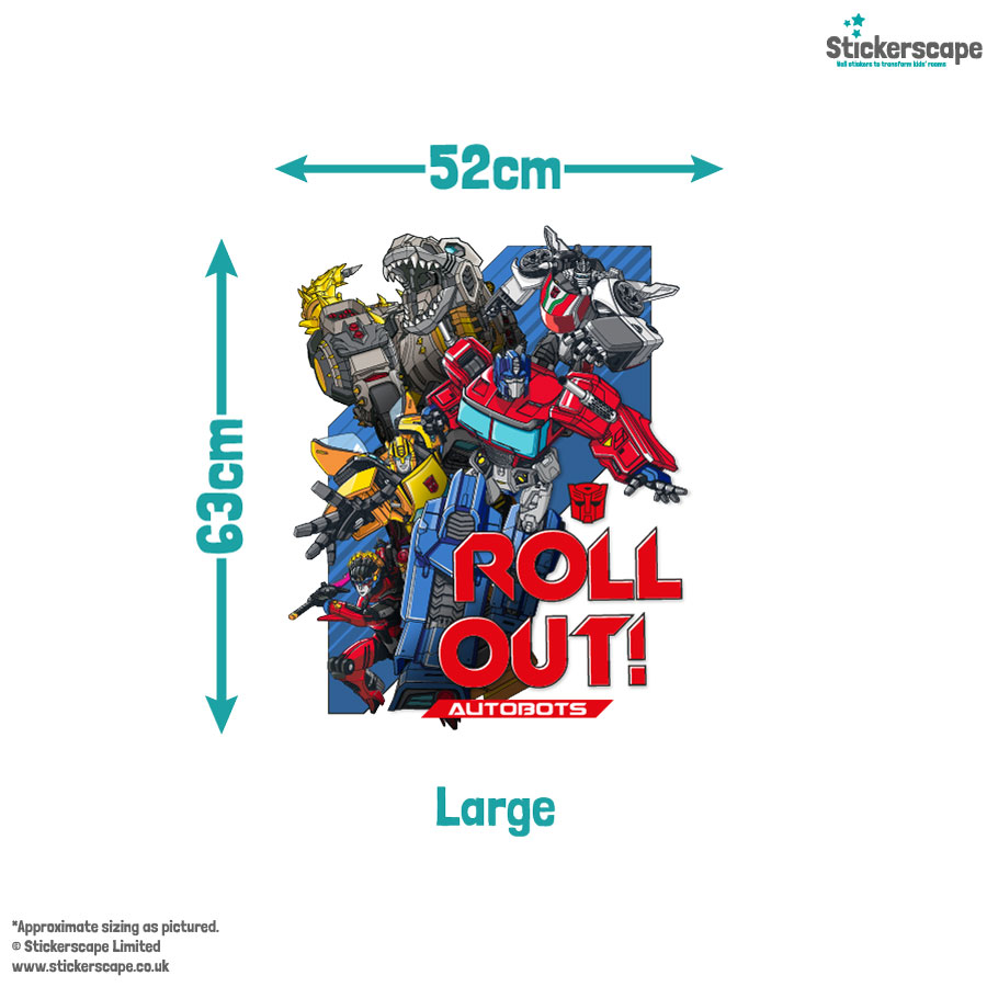 Transformers roll out wall sticker large size guide