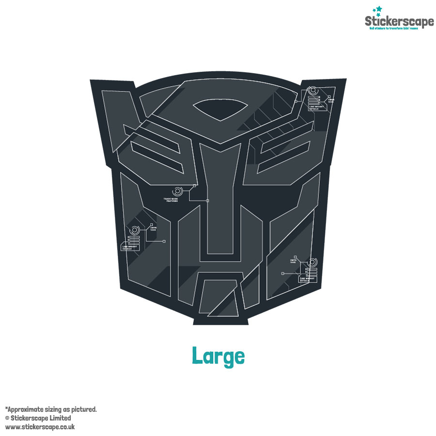 Grey Autobots Wall Sticker Pack large shown on a white background