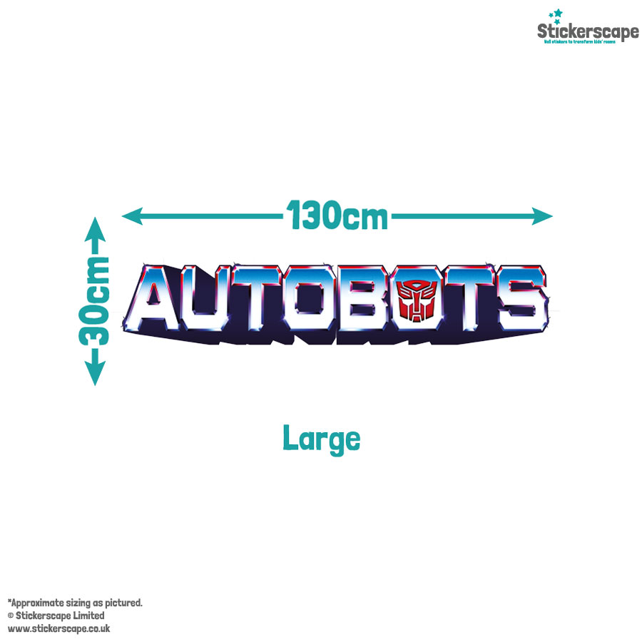 Autobots wall sticker large size guide