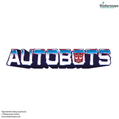 Autobots wall sticker shown on a white background