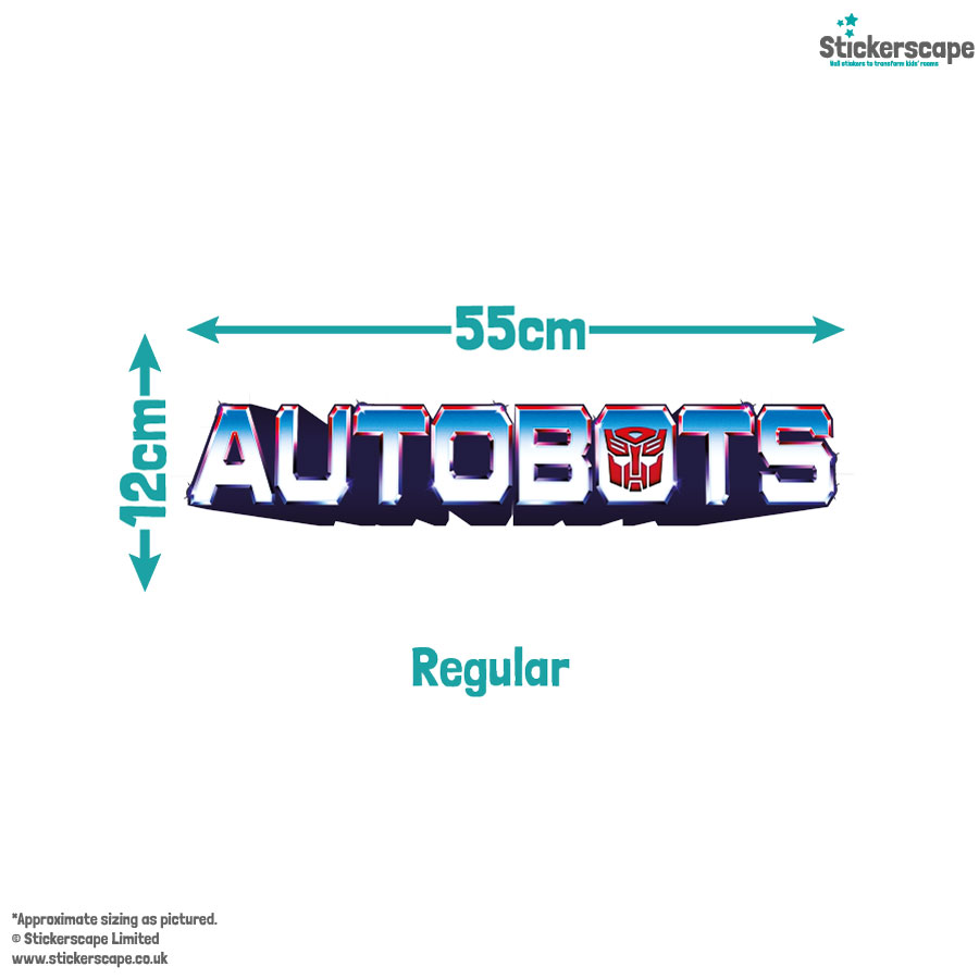 Autobots wall sticker regular size guide