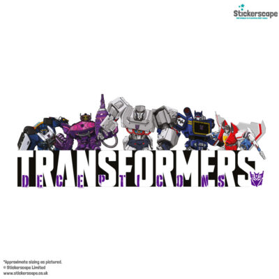 Decepticon group wall sticker shown on a white background