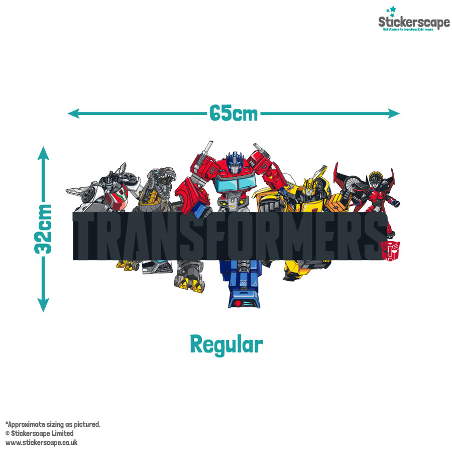 Transformers group wall sticker regular size guide