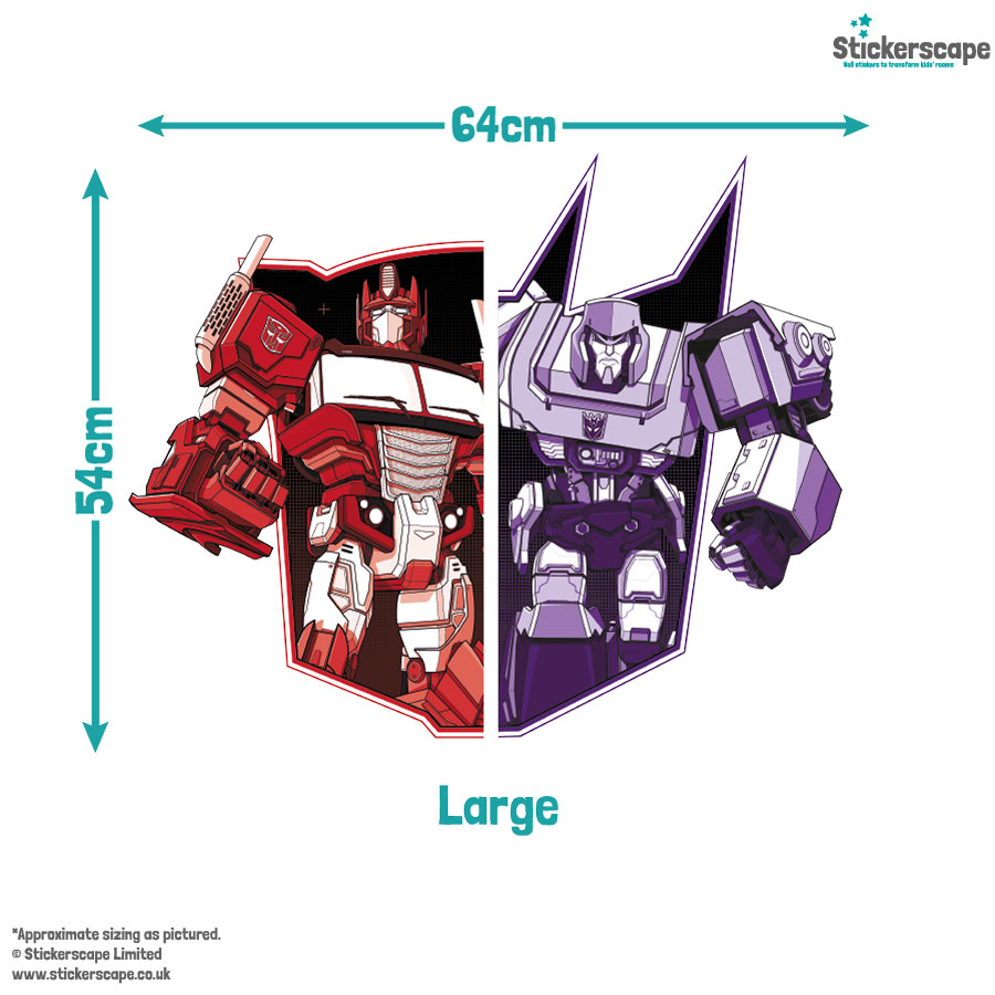 Optimus VS Megatron wall sticker large size guide