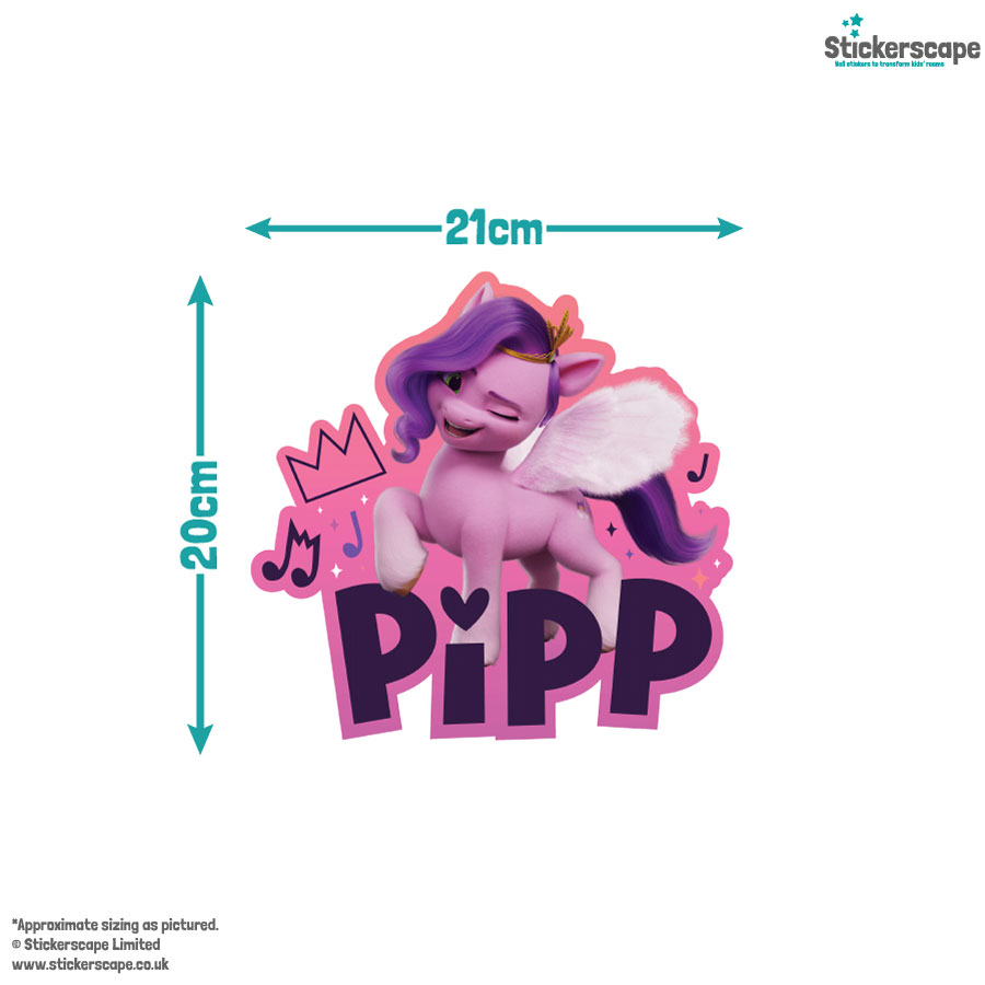 My Little Pony wall sticker pack size guide of Pipp