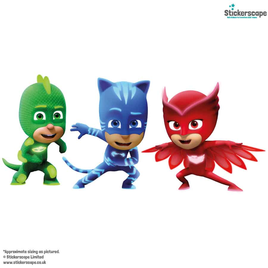 PJ masks team wall sticker shown on a white background