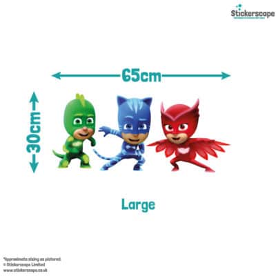 PJ masks team wall sticker large size guide