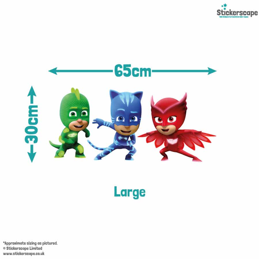 PJ masks team wall sticker large size guide