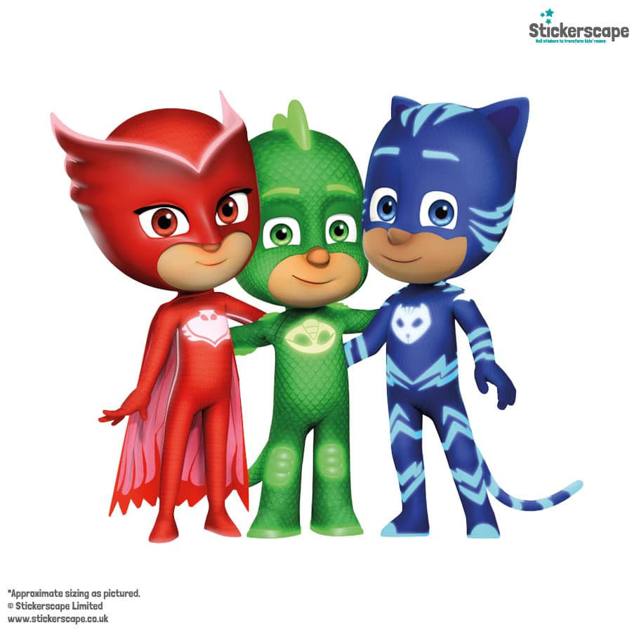 Hero friends wall sticker shown on a white background
