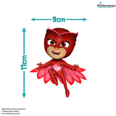 power heroes wall sticker pack owlette size guide