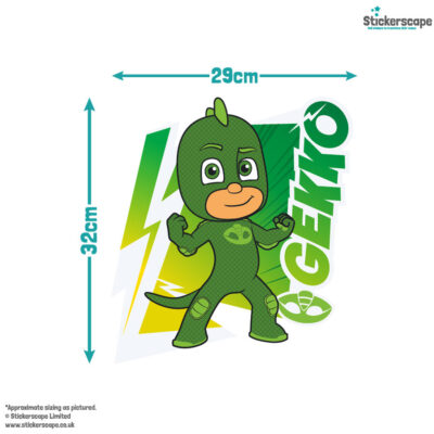 PJ Masks & stars wall sticker pack size guide of Gekko wall sticker