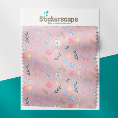 Pink floral Peppa roller blind fabric swatch