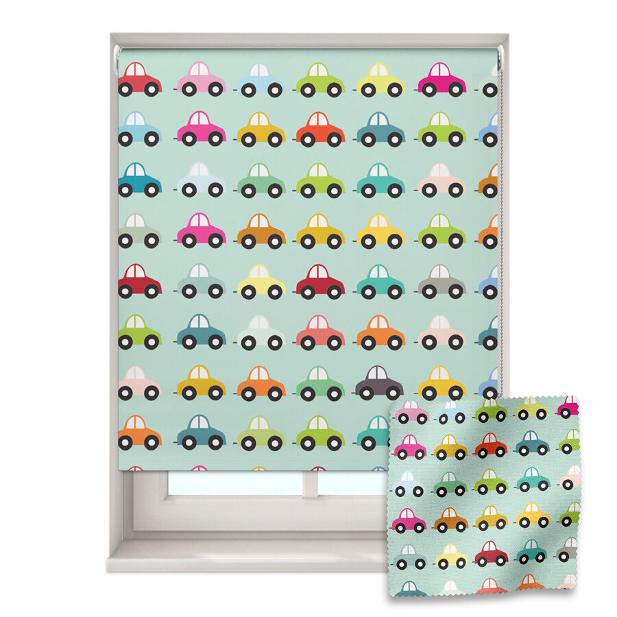 cars roller blind shown on a window