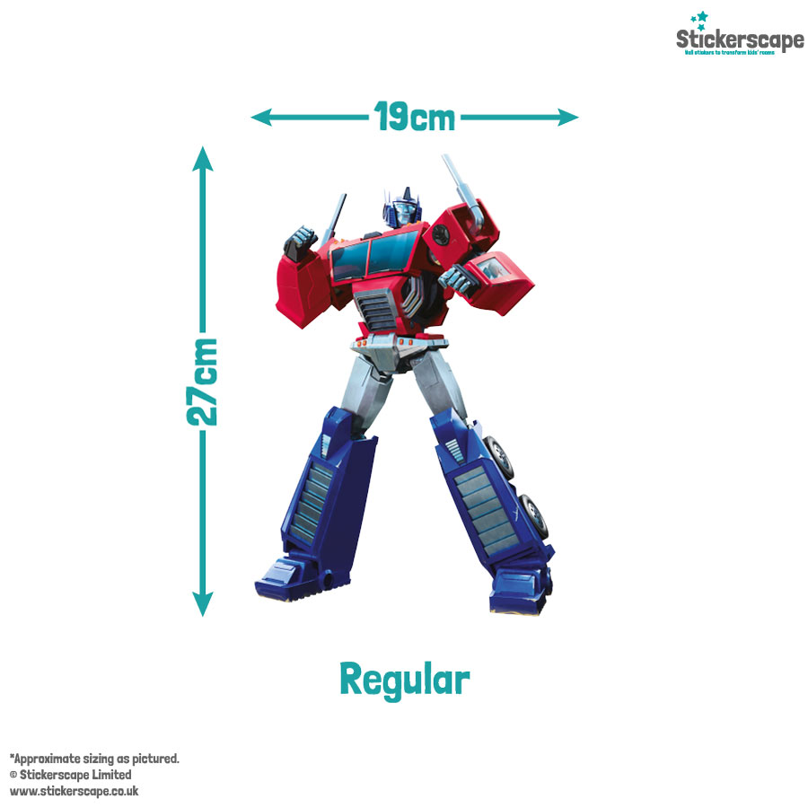 Transformers Earthspark wall sticker pack regular size guide of Optimus Prime