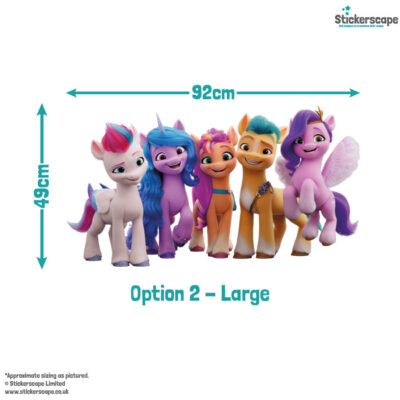 My Little Pony group wall sticker option 2 large size guide