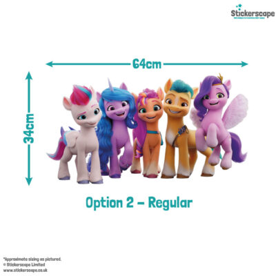 My Little Pony group wall sticker option 2 regular size guide