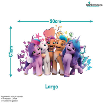 Personalised My Little Pony wall sticker large size guide