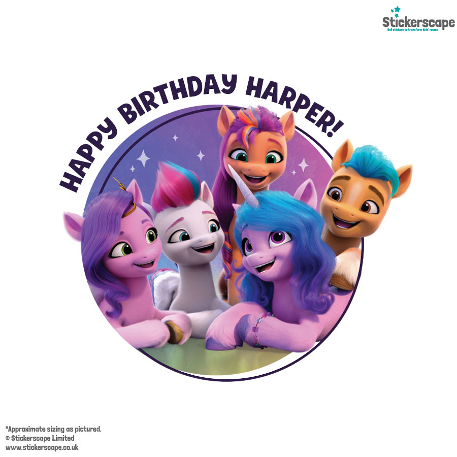 My Little Pony birthday window sticker shown on a white background