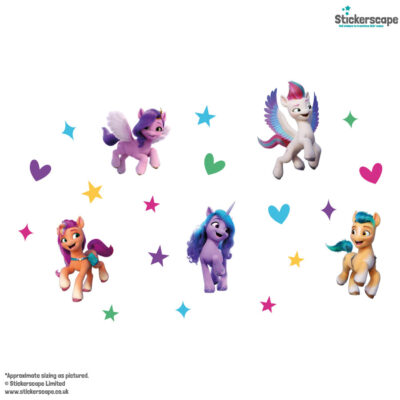 My Little Pony window sticker pack shown on a white background