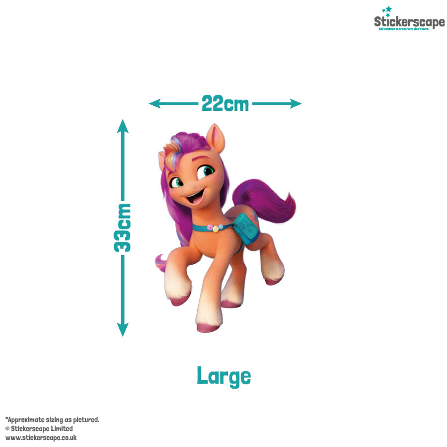 My Little Pony window sticker pack large size guide of Sunny