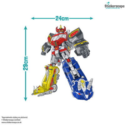 Power Rangers wall sticker pack Megazord size guide