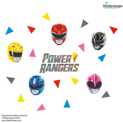 Power Rangers polygon wall sticker pack on a white background