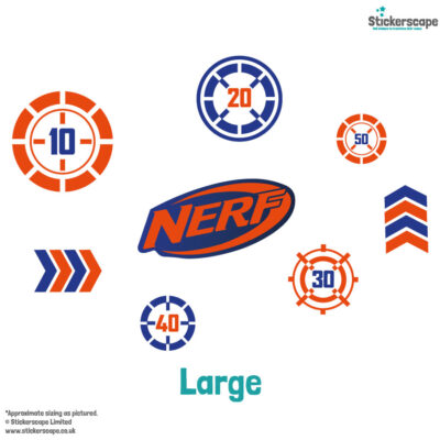 Nerf targets wall sticker pack large on a white background