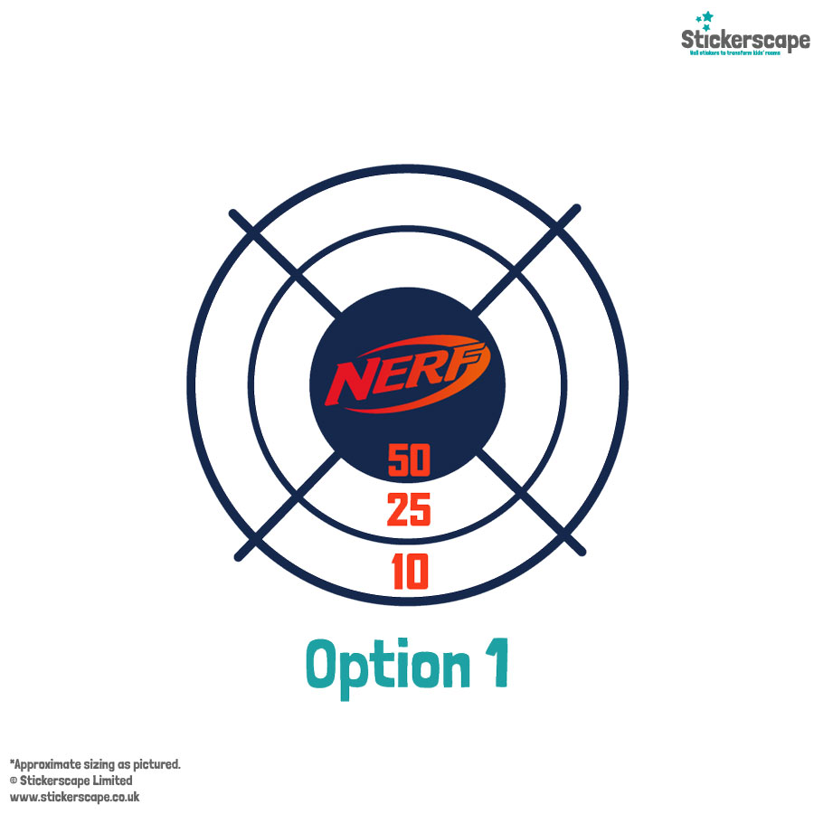 Nerf target wall sticker option 1 shown on a white background
