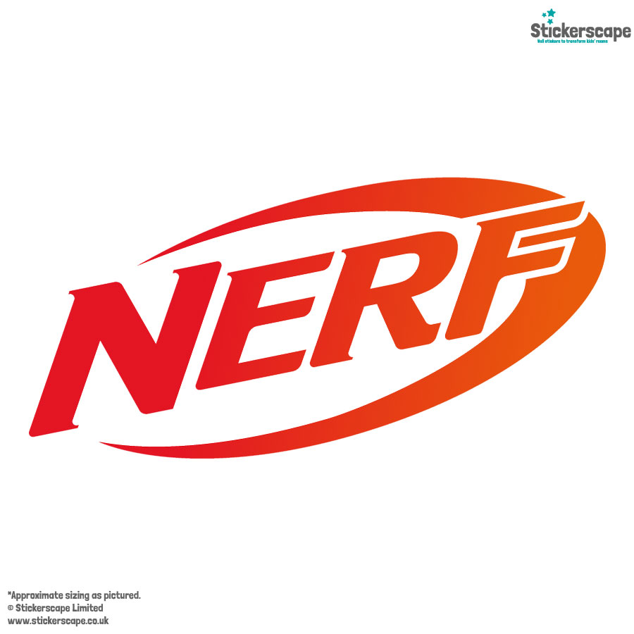 Nerf logo window sticker on a white background