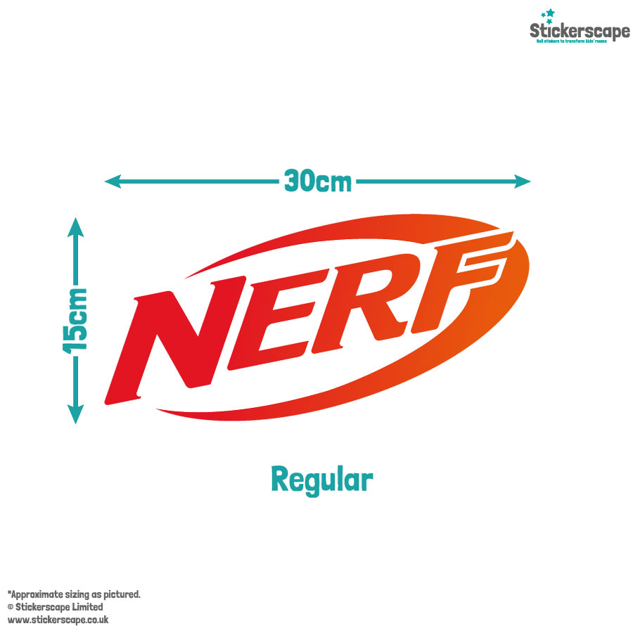 Nerf logo window sticker regular size guide