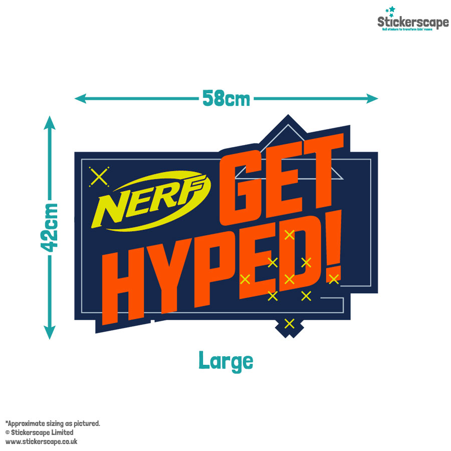 Get Hyped! Nerf window sticker large size guide