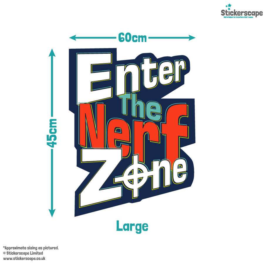 Enter The Nerf Zone window sticker large size guide