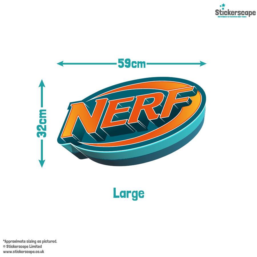 3D Nerf logo wall sticker large size guide