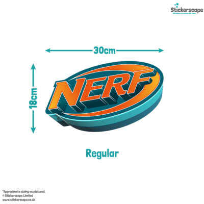 3D Nerf logo wall sticker regular size guide