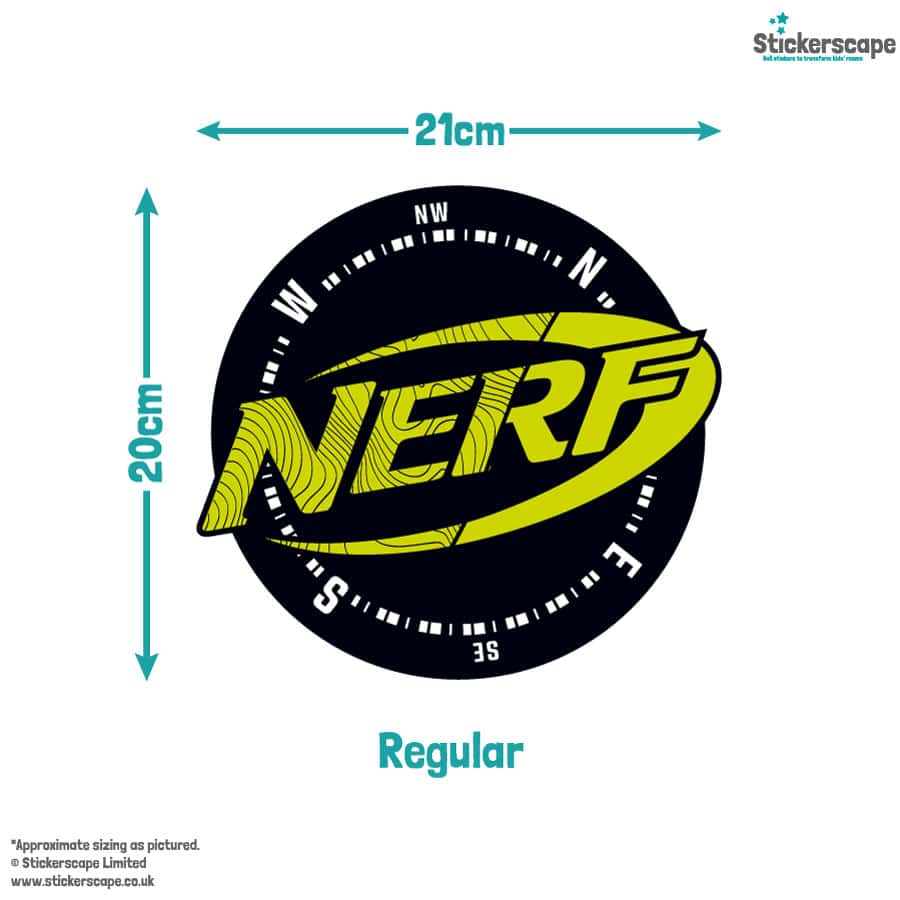 Nerf compass wall sticker regular size guide