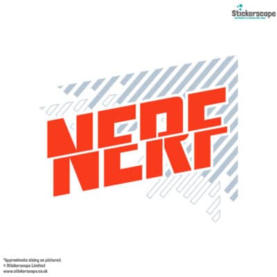 Split Nerf wall sticker shown on a white background