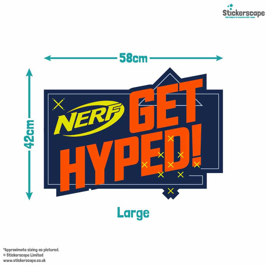 Get Hyped! Nerf wall sticker large size guide