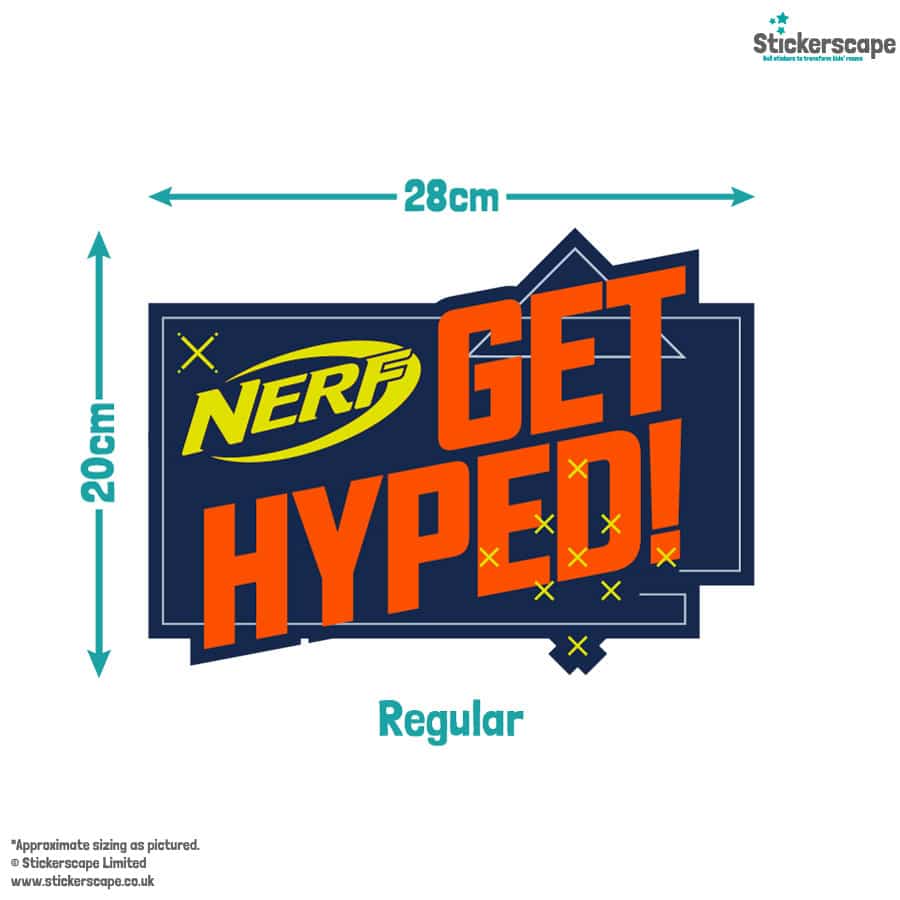 Get Hyped! Nerf wall sticker regular size guide