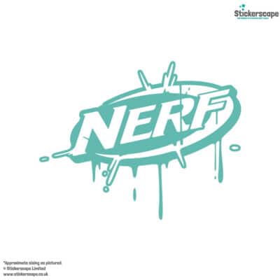 Nerf splat wall sticker shown on white background
