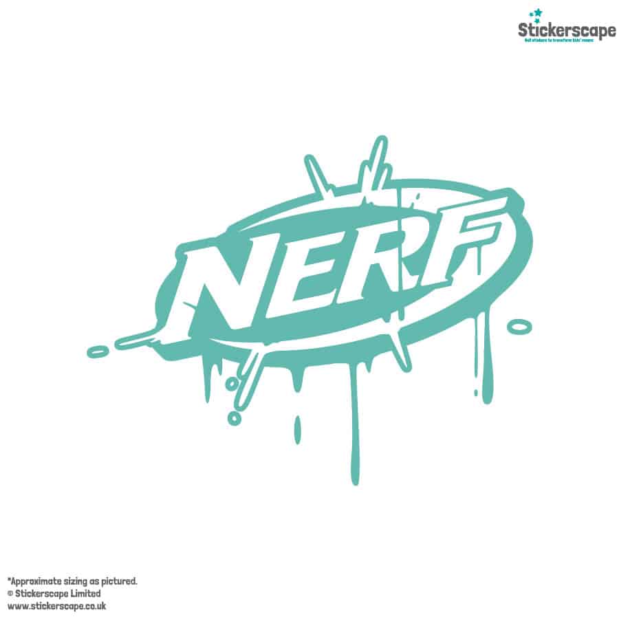 Nerf splat wall sticker shown on white background