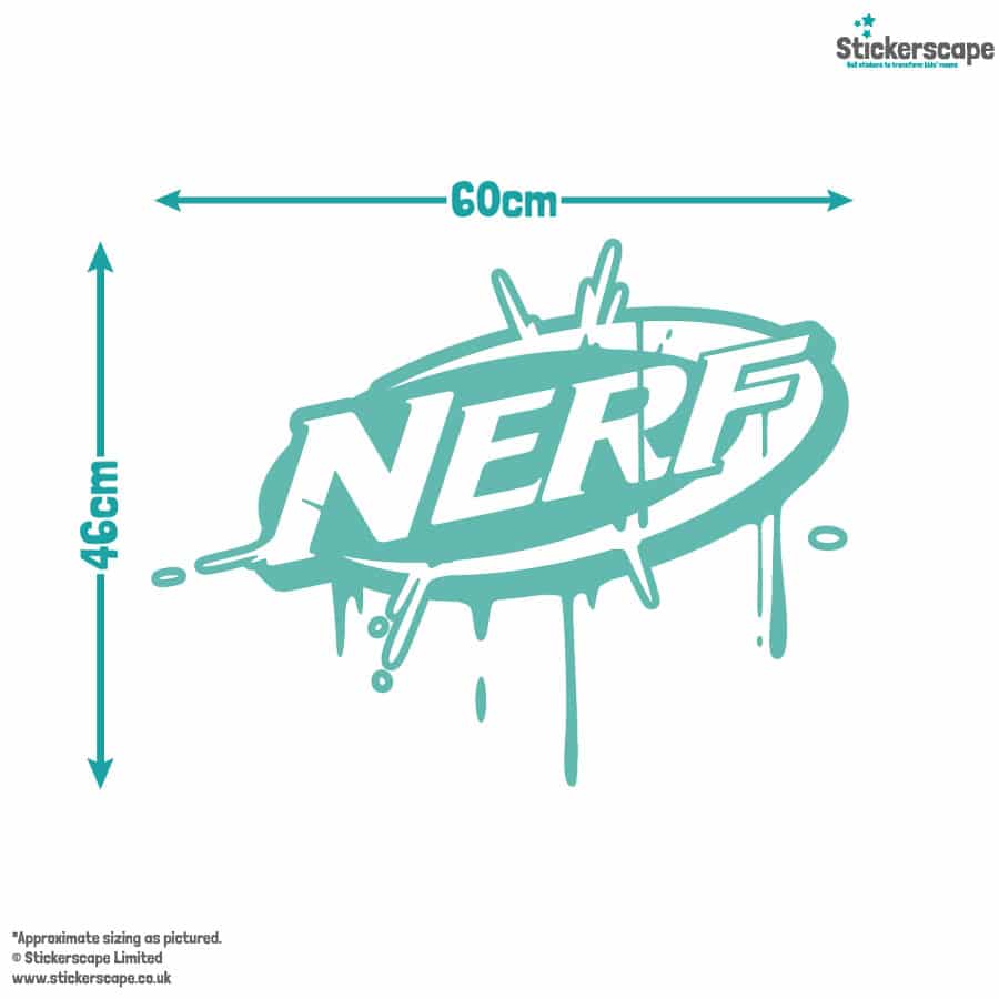 Nerf splat wall sticker size guide