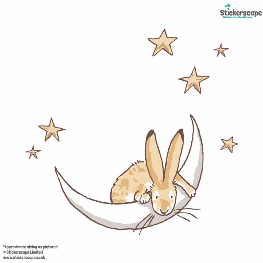 Moon & stars wall sticker on a white background
