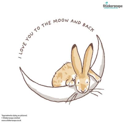 To the moon and back wall sticker on a white background