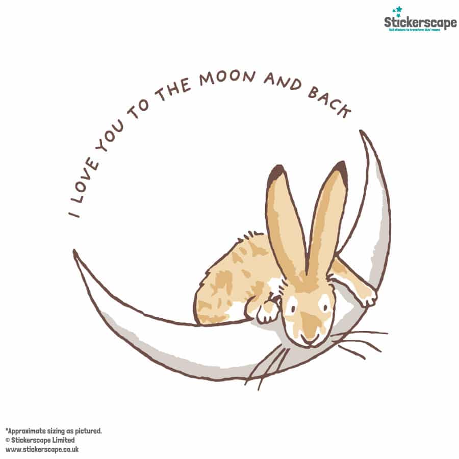 To the moon and back wall sticker on a white background