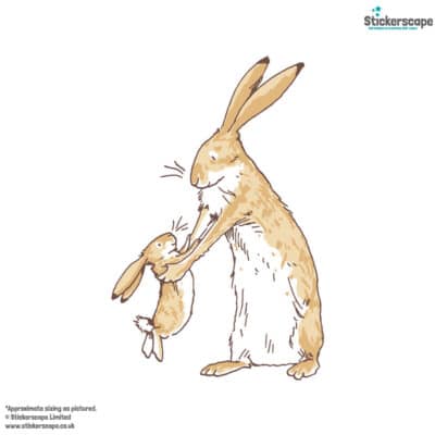 Nutbrown Hares wall sticker shown on a white background